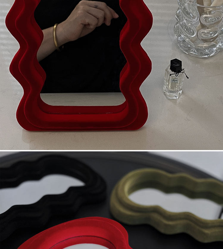 Title 13, Velvet Dressing Table Mirror Desktop Cosmetic M...