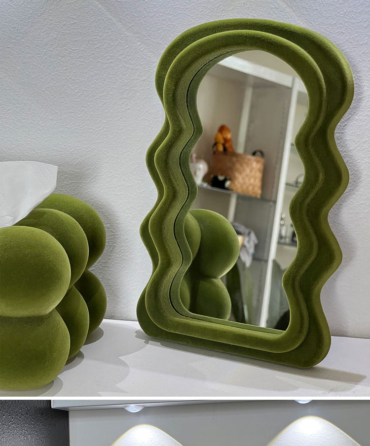 Title 8, Velvet Dressing Table Mirror Desktop Cosmetic M...