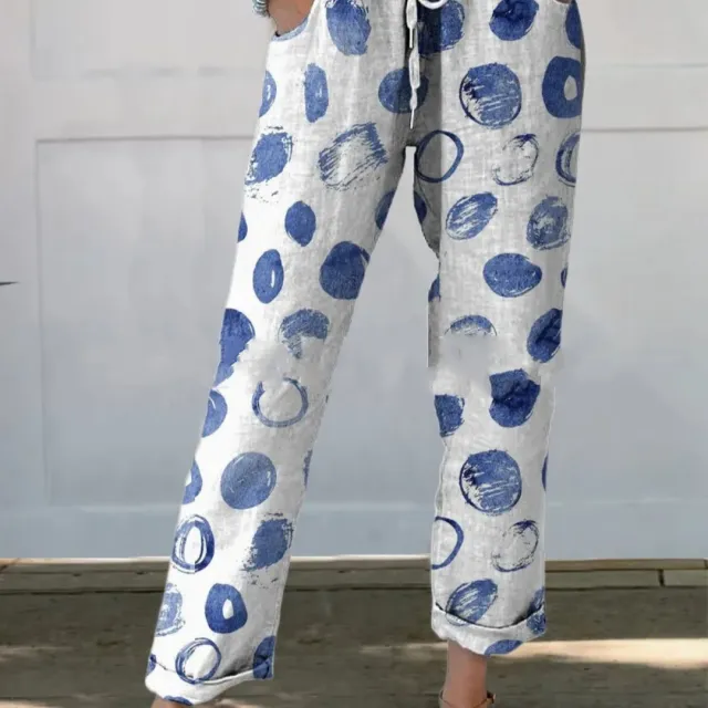Drawstring Pocket Printed Casual Cropped Pants No 2 Color - Shop at LoveMi