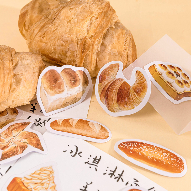 Bakery - Baked Goods Stickers 46Pcs | Pretzel, Brioche, Croissant...