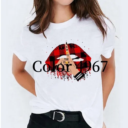 Lip Plus Size Casual Fashion Trends Loose Short Sleeve Women Color 4967 - Shop at LoveMi