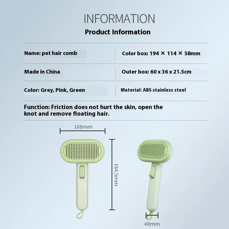 Cat Pet Dog Hair Removal One-click Lady Shaver Float Knot Untying Comb