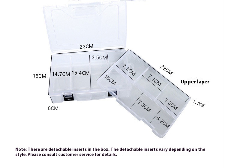 Title 8, Double-Layer 8-grid Detachable Transparent Hard...