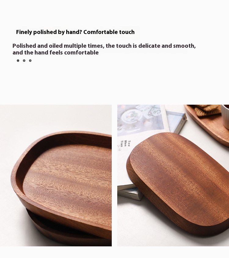 Title 8, Solid Wood Plate Oval Tray Practical Snack Frui...