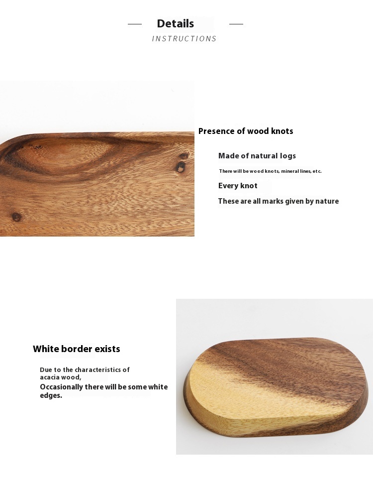 Title 14, Solid Wood Plate Oval Tray Practical Snack Frui...