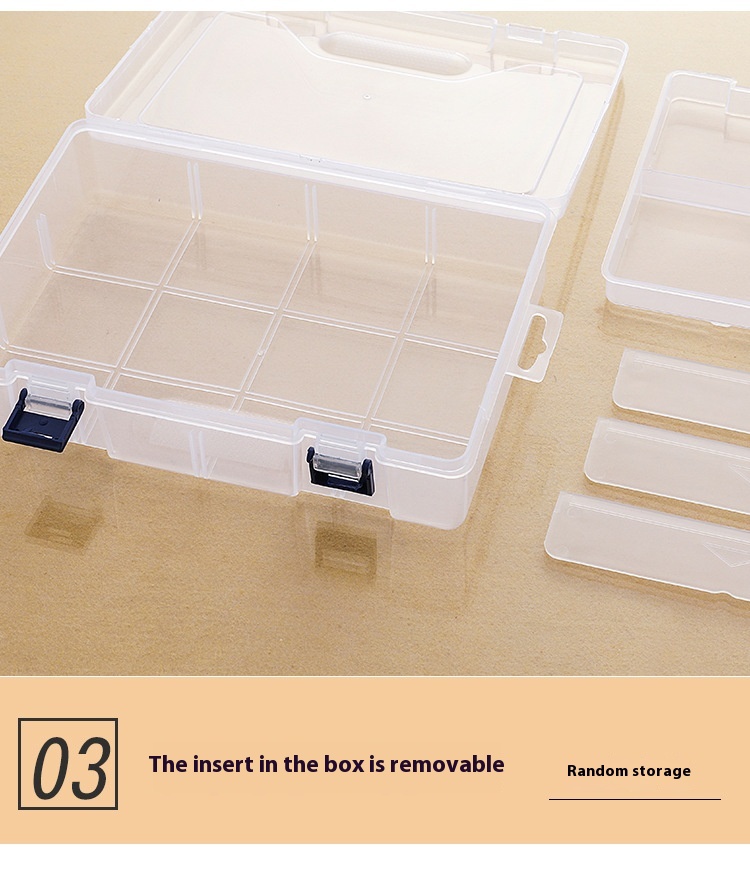 Title 6, Double-Layer 8-grid Detachable Transparent Hard...