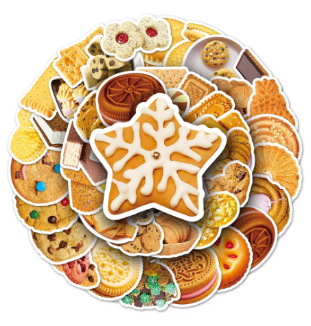 Biscuit & Cookie Stickers Pack 50Pcs