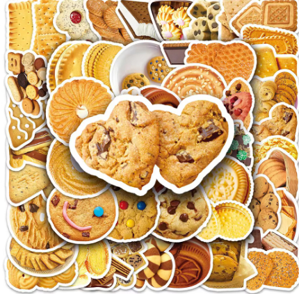 Biscuit & Cookie Stickers Pack 50Pcs