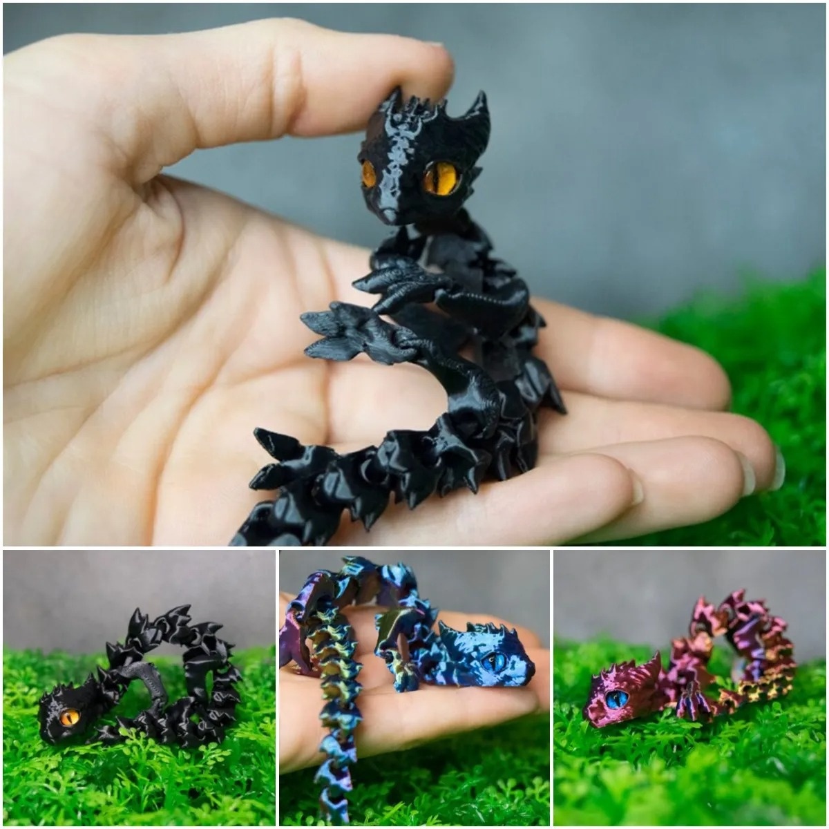 Title 4, Mini Dragon Figurine Impression 3D Mignon Jouet...