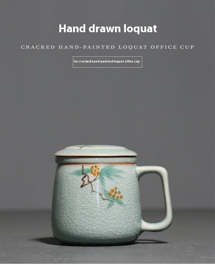 Title 1, Ice Crack Hand Painted Loquat Tea Cup Tea And W...