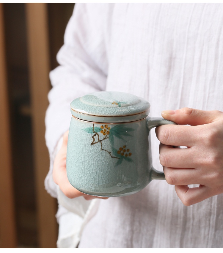 Title 7, Ice Crack Hand Painted Loquat Tea Cup Tea And W...