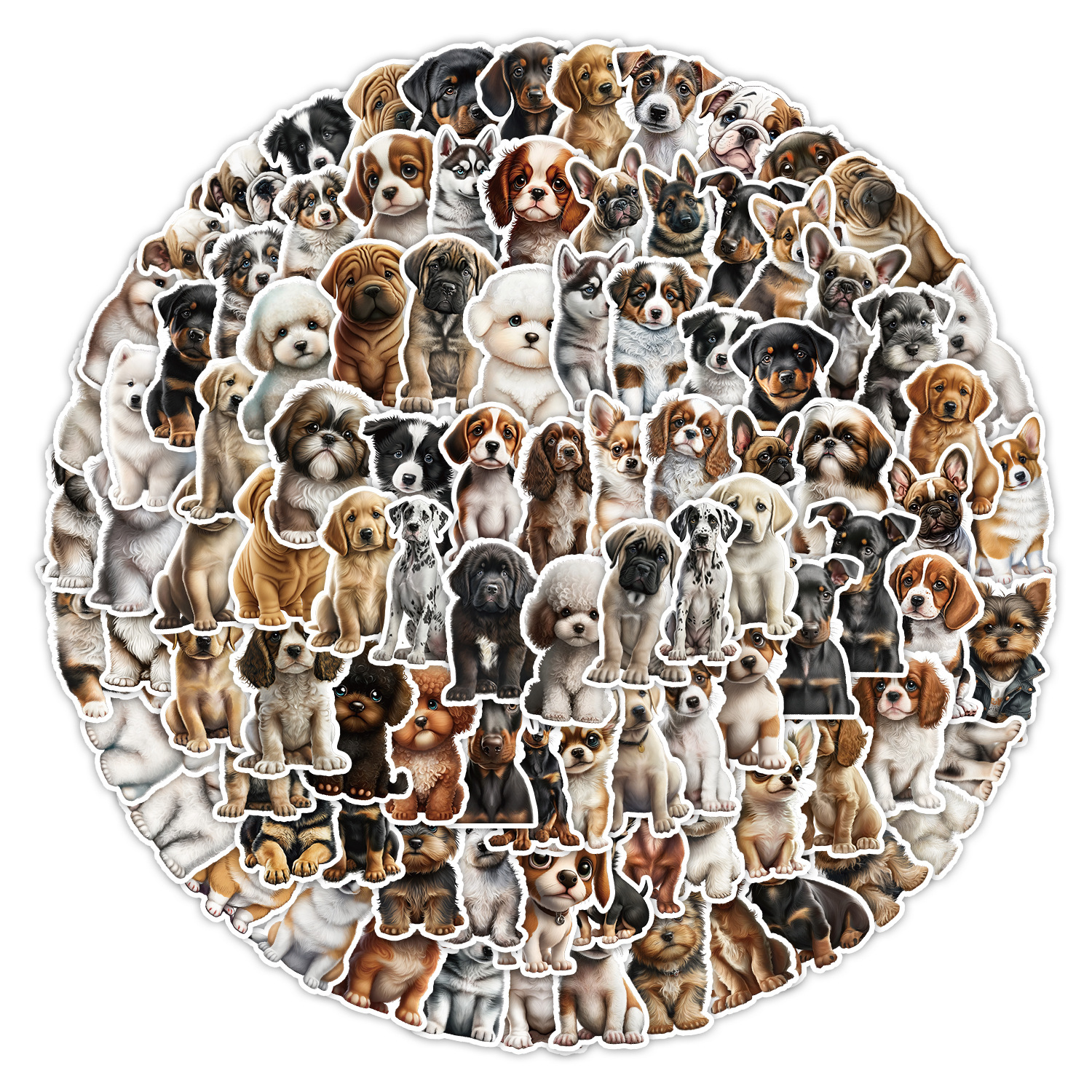 Realistic Dog Stickers | HUGE Set 100Pcs