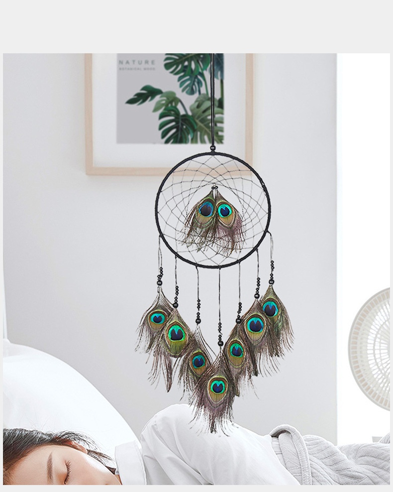 Title 11, Plumes de paon Dreamcatcher mural style Mori DIY