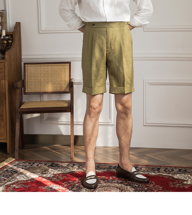 Linen Breathable Shorts Lightweight Italian All-match Casual Pants In Naples