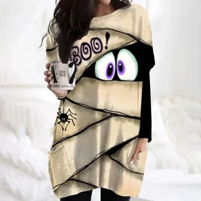 Women's Christmas Long Sleeve V Neck A line Dress Multicolor - Shop at LoveMi