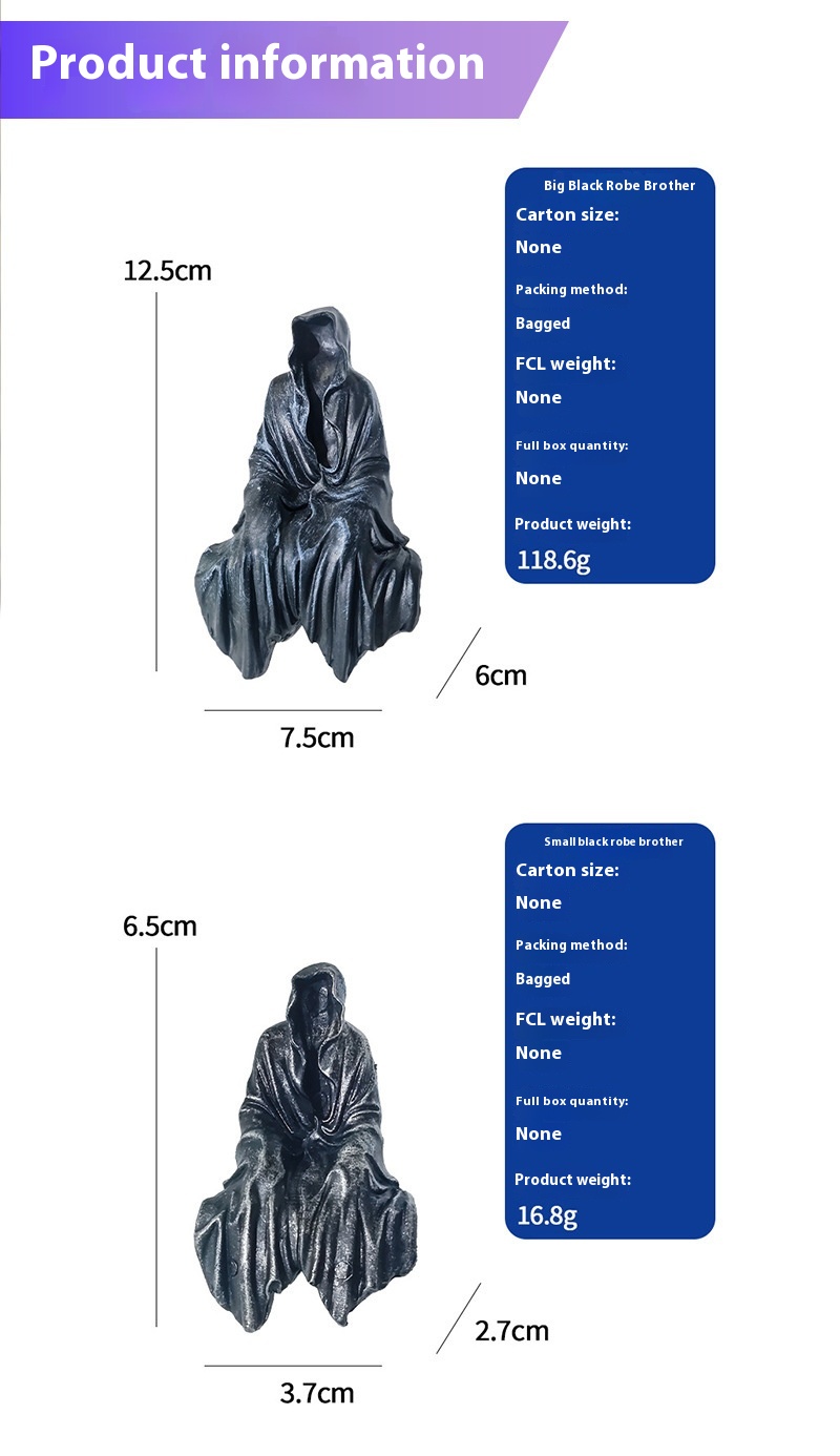 Title 1, Black Robe Gothic Desktop Decoration