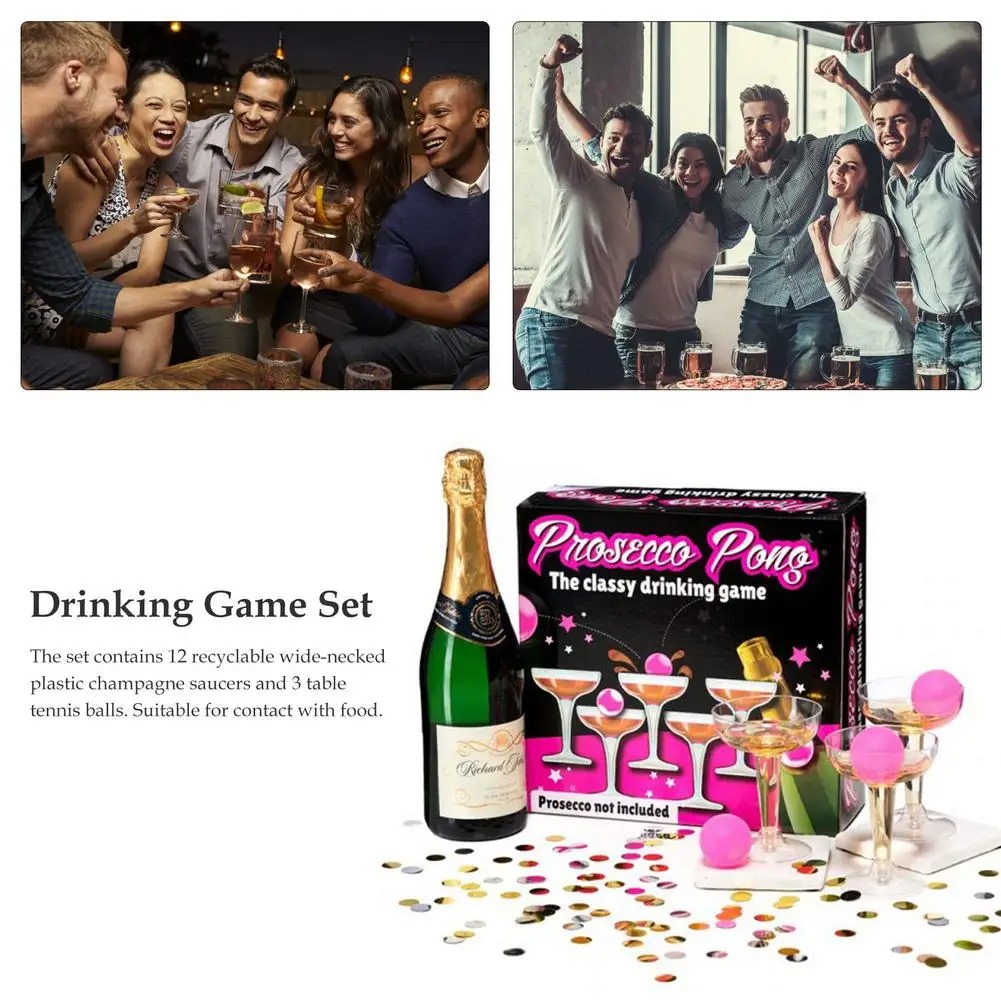 Title 3, Beer Pong Spielset mit PS-Champagnergläsern und...