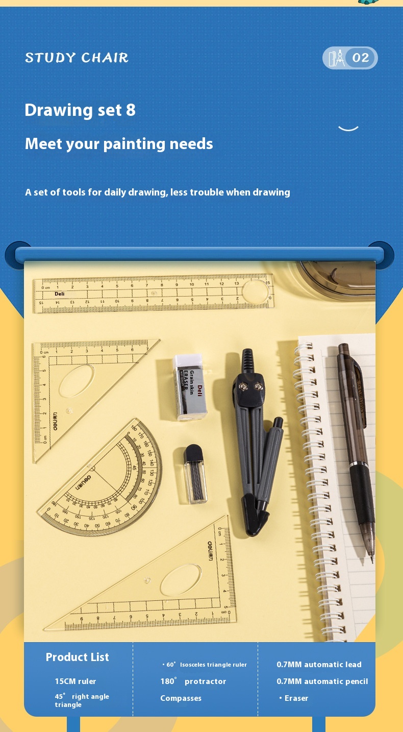 Title 5, Compasses Set 9591 Exam Ruler