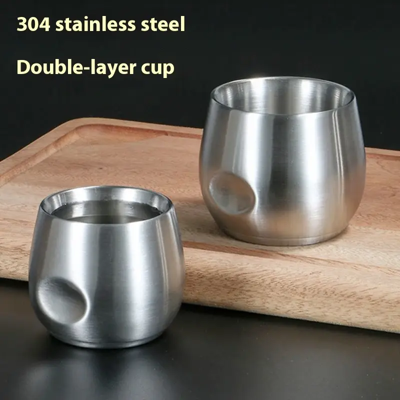 Double Layer 304 Anti-Fall Cup Creative Coffee Cup