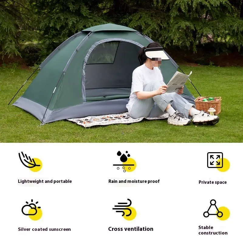 Outdoor Manual Tent Outdoor Camping Single Person Portable Simple Sun Protection Anti Mosquito Park Indoor Beach