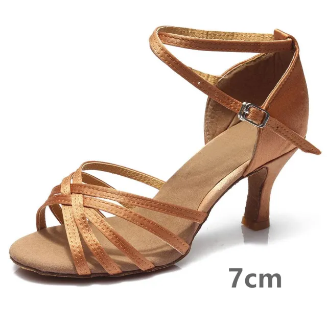 Indoor Satin Latin Dance Shoes Dark Skin 7Cm 42 - Shop at LoveMi