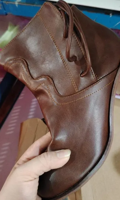 Medium Heel Thick Heel Boots Retro Knight Boots Large Women's Boots - Brown