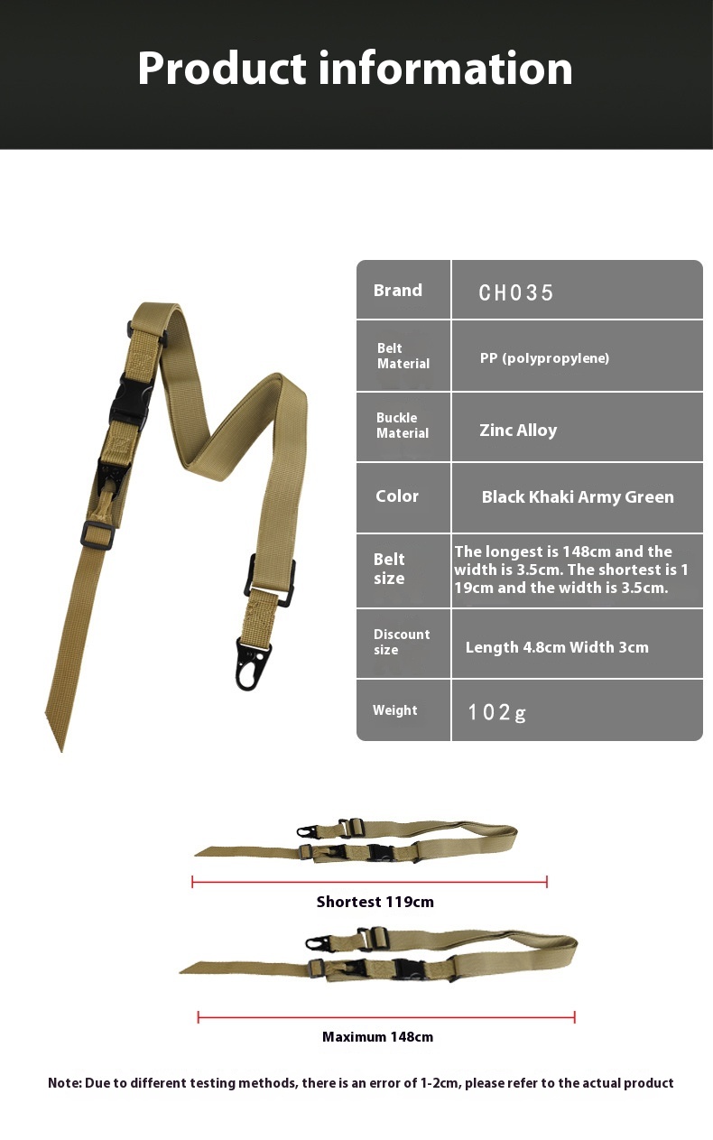 Title 1, Outdoor Equipment Army Crossbody Nylon Sling Strap