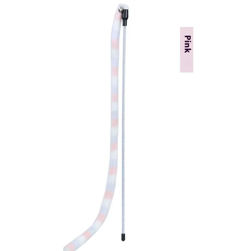 Long Plush Cat Teaser Relief Interaction - Pink Stripe