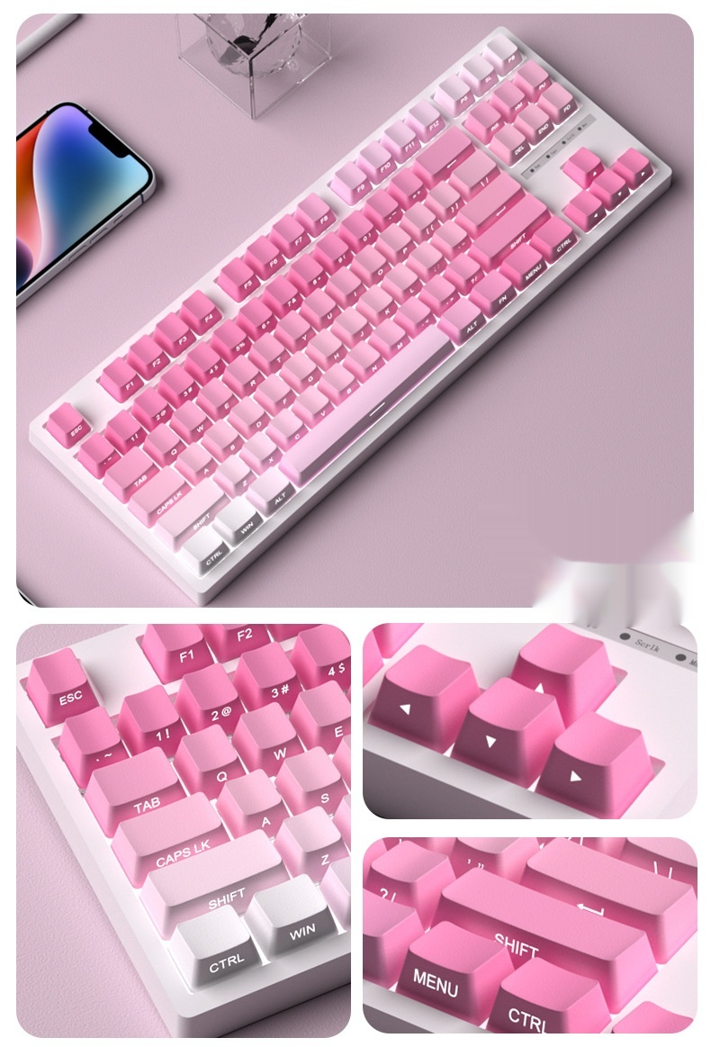 Title 6, Key Cap 87104108PBT Transparent Rainbow Frost B...