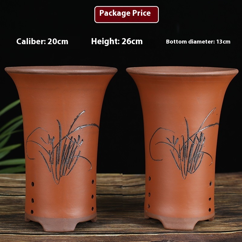 Orange Red Z Red Orchid Pots M