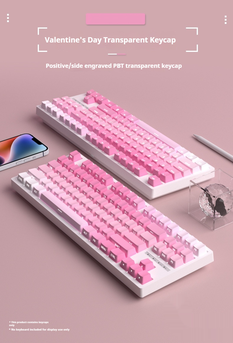 Title 7, Key Cap 87104108PBT Transparent Rainbow Frost B...