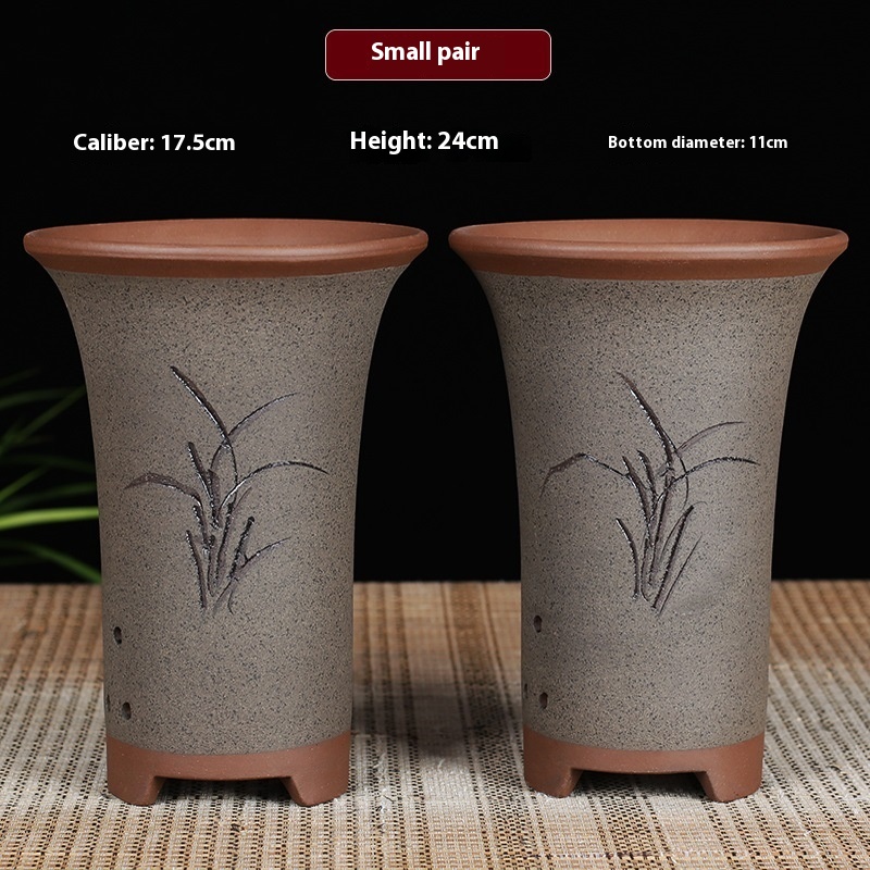 Gray Orchid Pots S Two