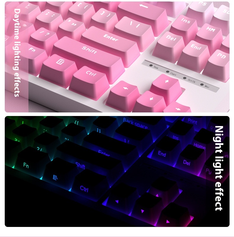 Title 2, Key Cap 87104108PBT Transparent Rainbow Frost B...