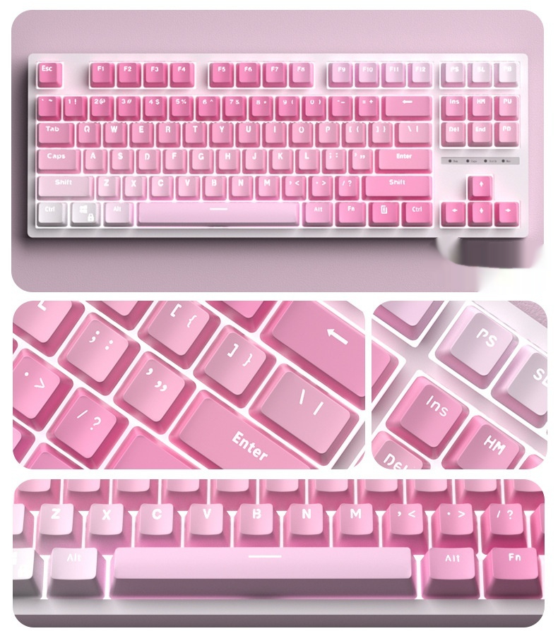 Title 3, Key Cap 87104108PBT Transparent Rainbow Frost B...