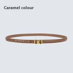 Women's Fashion All-matching Thin Belt - Caramel Colour - View 1