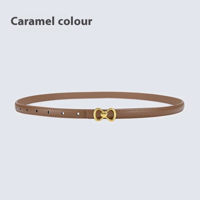 Women's Fashion All-matching Thin Belt - Caramel Colour