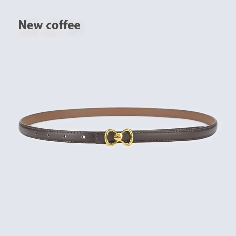 Women's Fashion All-matching Thin Belt - New Coffee