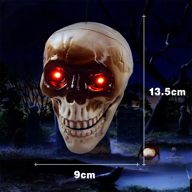 Animated Floating Skeleton Decorations Realistic Halloween Skull Heads Halloween Decorations Scary Sound Spooky Decoration – image 8