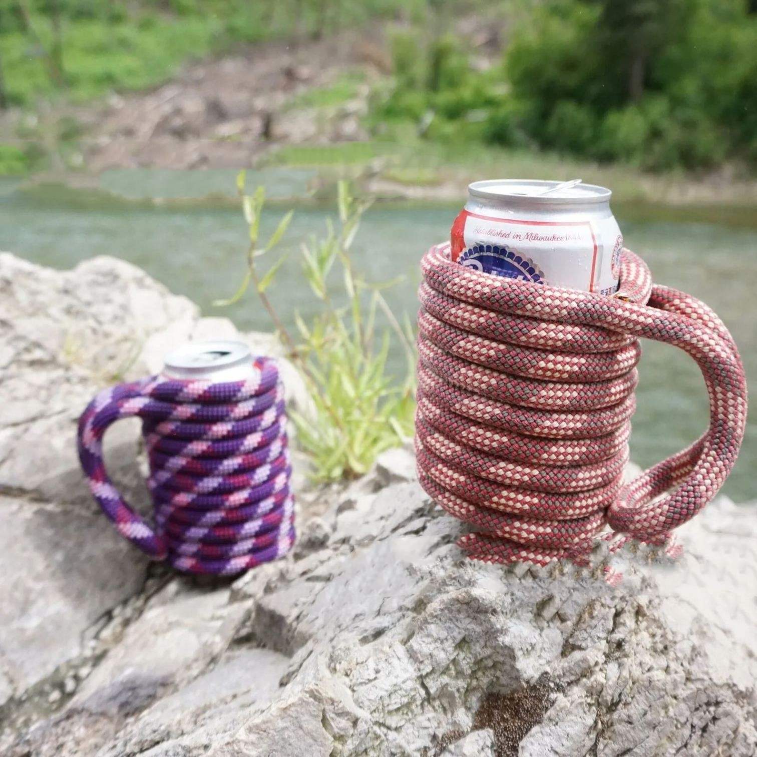 Title 1, Recycled Rock Climbing Rope Can Cozy, per bibit...