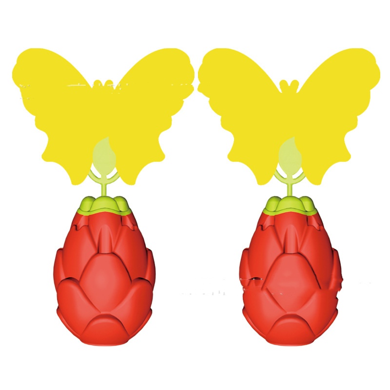 Title 6, Pitaya With Butterfly Sticker Fruit And Vegetab...