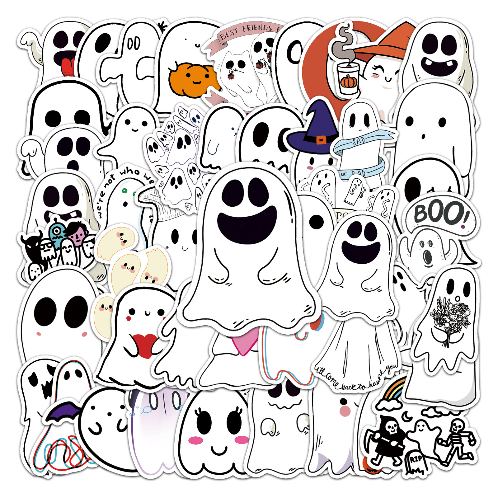 Title 2, 50 Pieces Ghost Graffiti Cartoon Cute Children