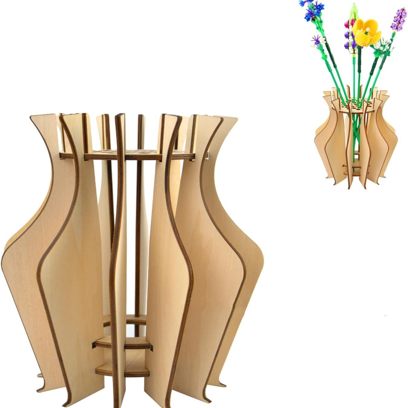 Title 2, Wooden Puzzle Vase Home