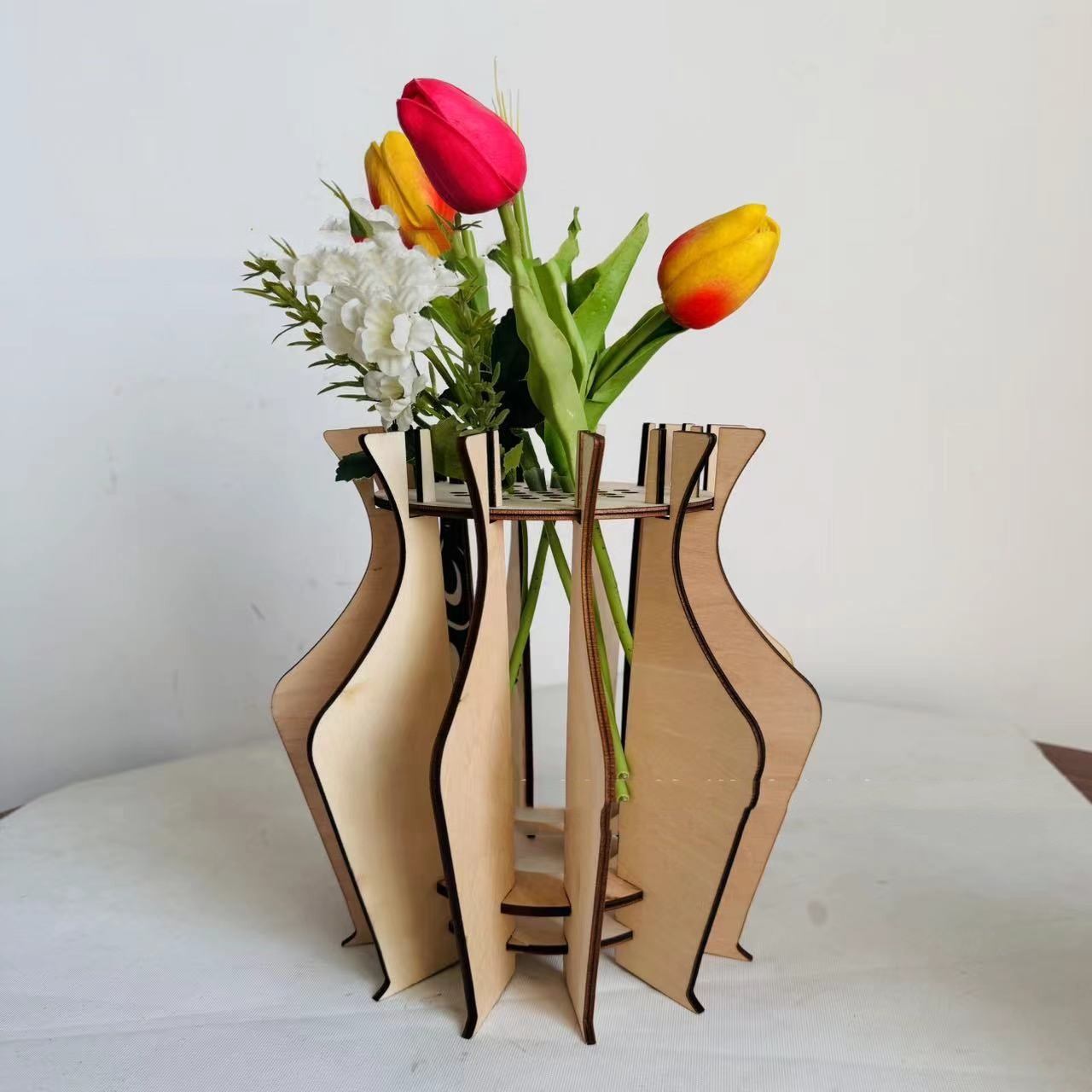 Title 1, Wooden Puzzle Vase Home