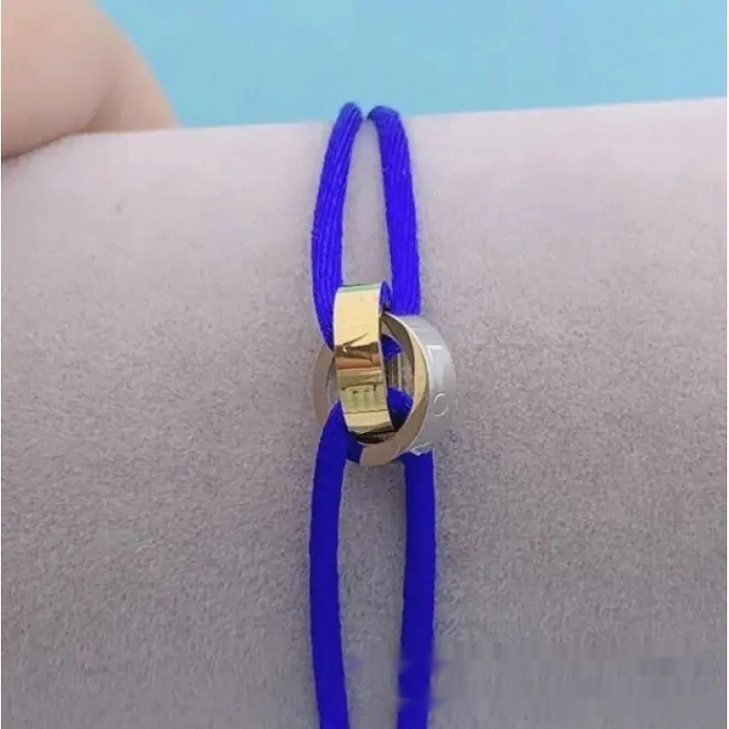 Gold Steel Sapphire Blue Rope