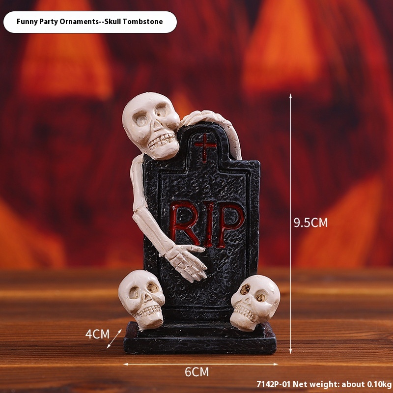 7142P01 Skull Tombstone