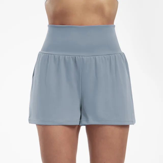 Women's High Top Sports Breathable Quick drying Yoga Shorts Blue - Shop at LoveMi