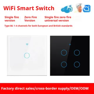 Smart WiFi RF433 Voice European Standard British Standard Single Zero Fire Universal