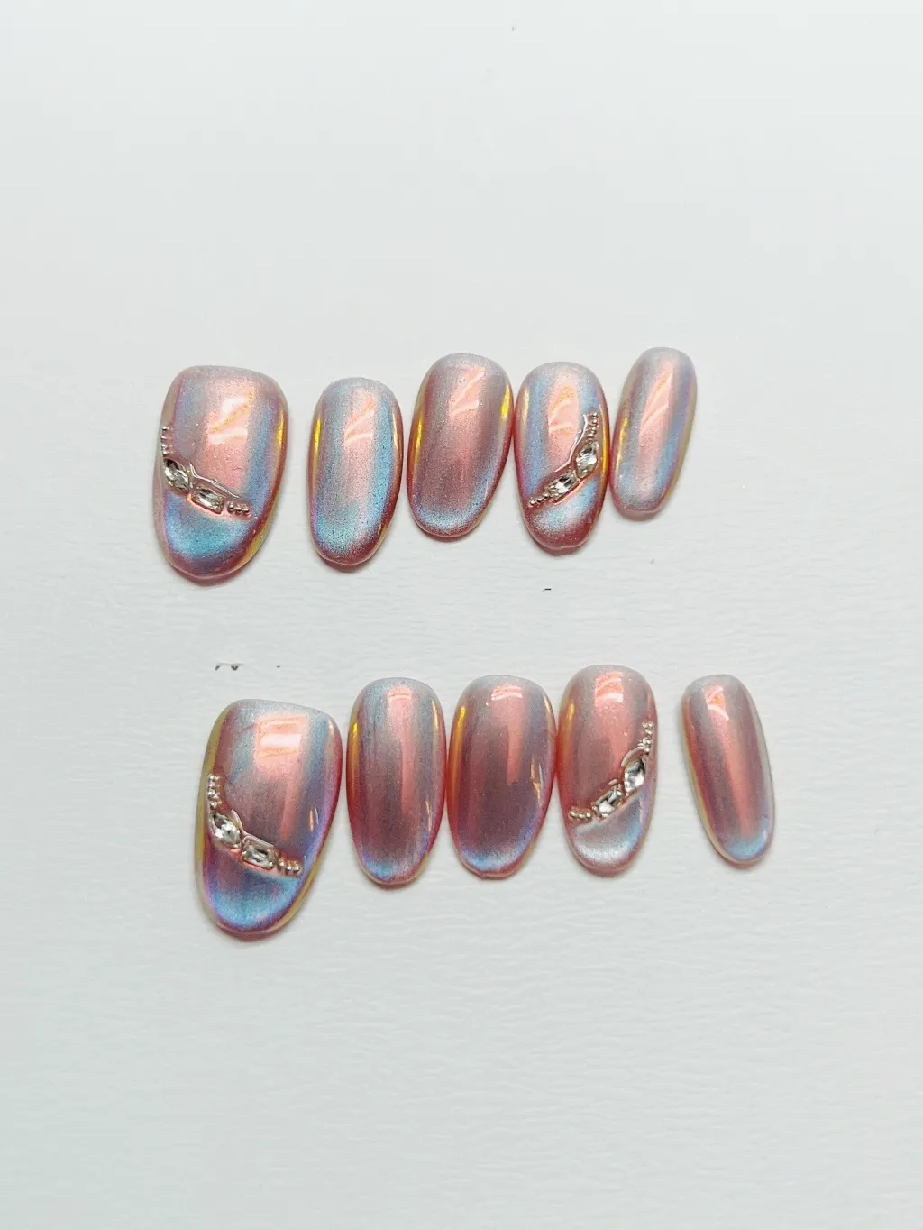 White Short Finished Product Fake Nail Tip - Short Square Circle