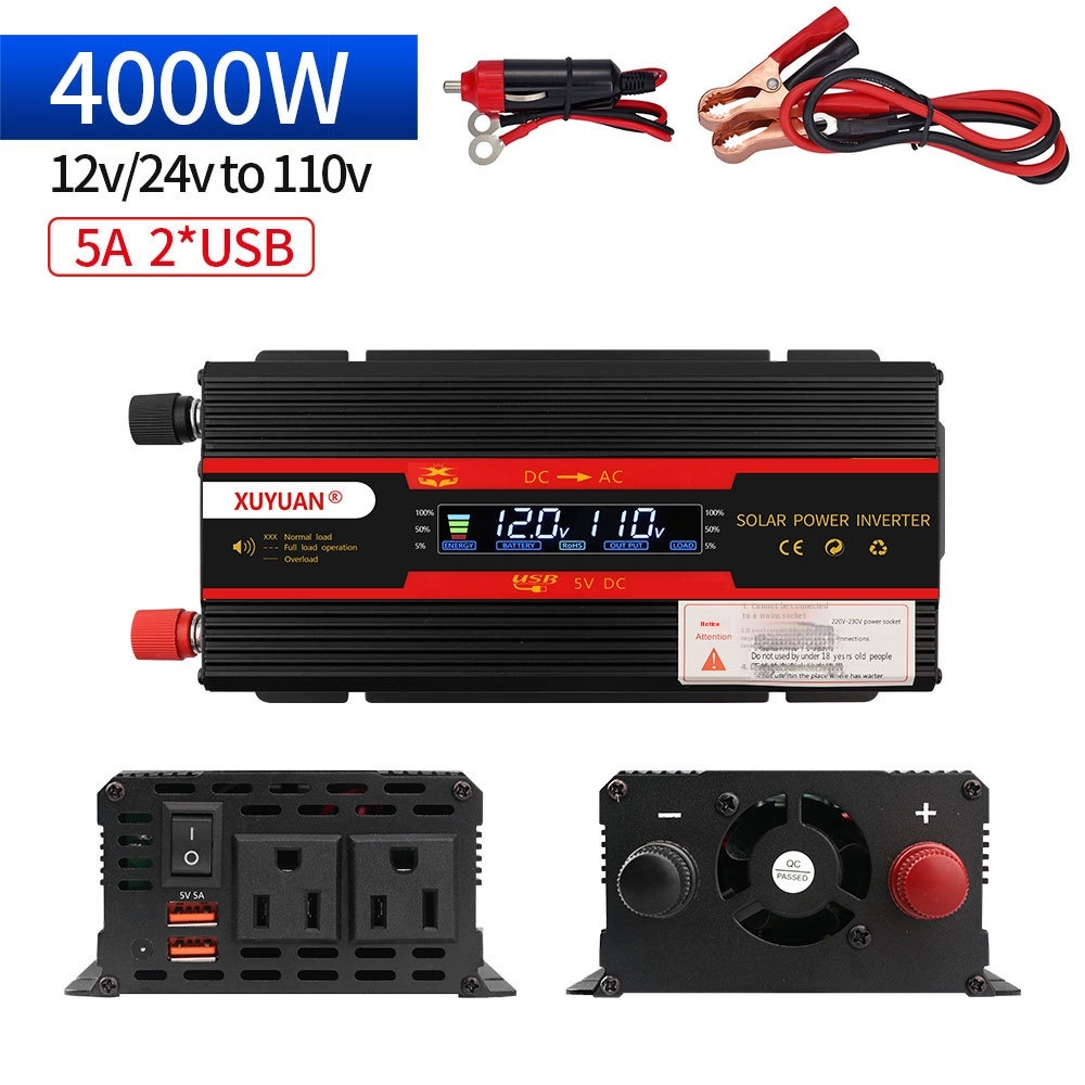 Vehicle-mounted Inverter 12v24v To 110V Solar Energy 4000W