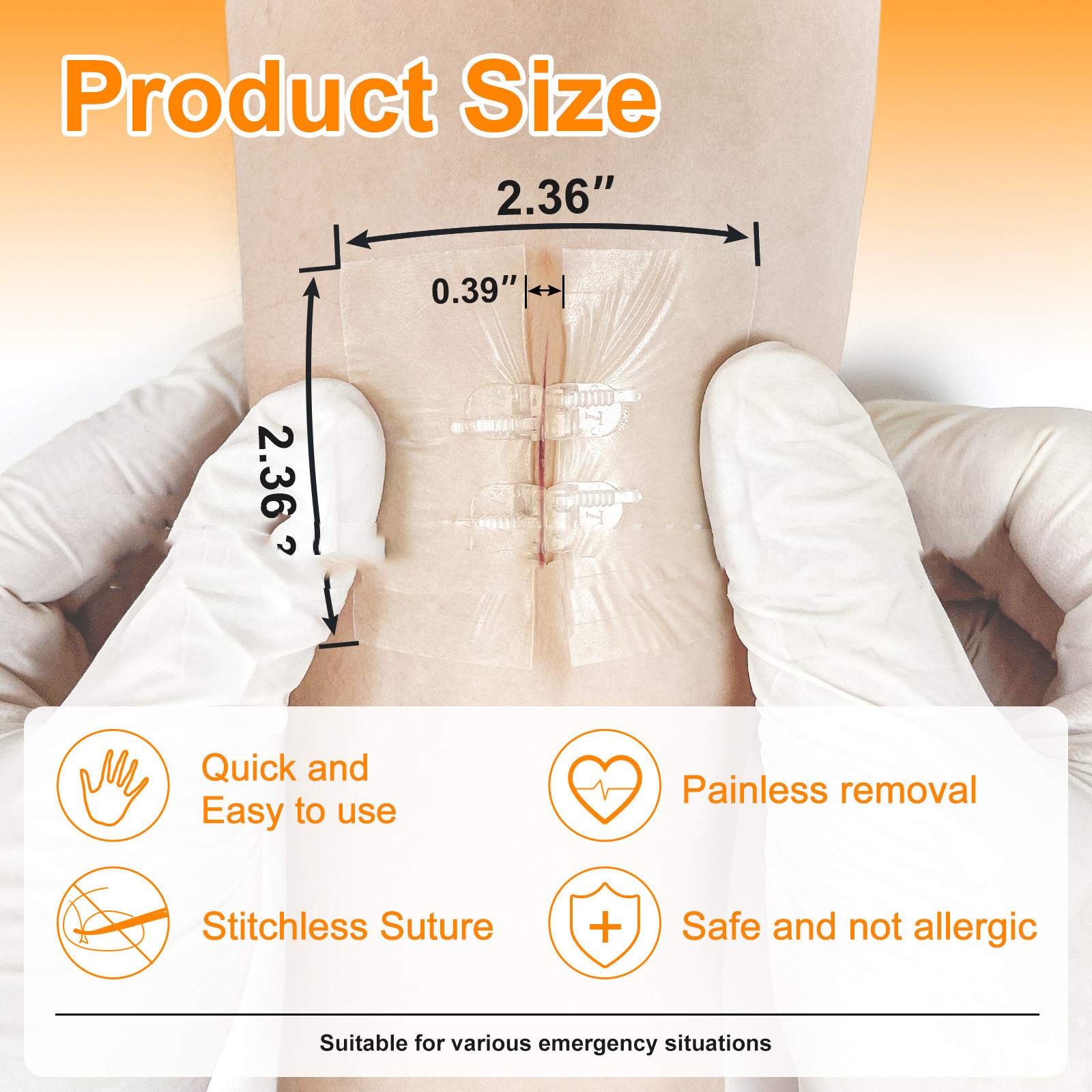 Title 2, Zipper Suture Patch Steri-strip Reduction Post-...